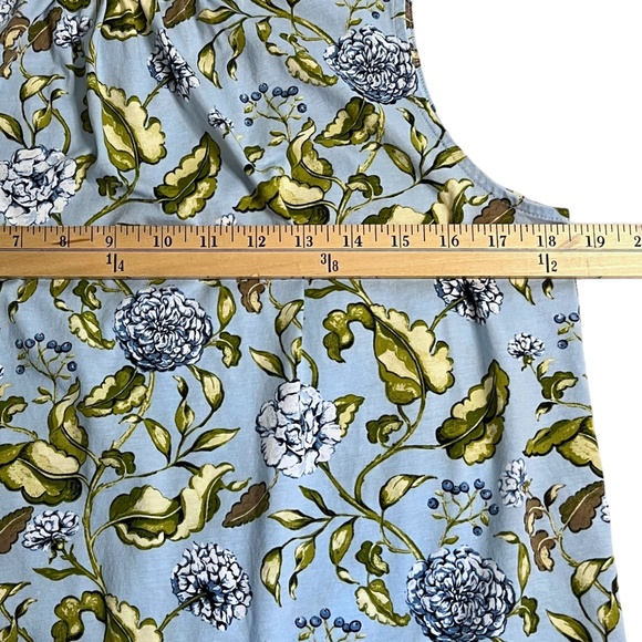 ANN TAYLOR FACTORY Blue Floral Ruffle Sleeveless Blouse - Picture 10 of 11